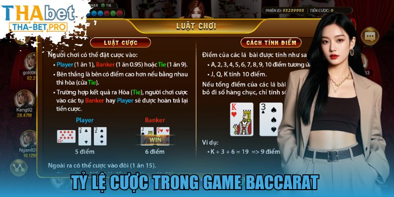 Tỷ lệ cược trong game Baccarat